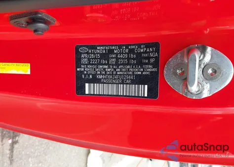 2015 Hyundai Genesis 3.8 Base z USA, uszkodzony, nr VIN KMHHT6KJ4FU129441